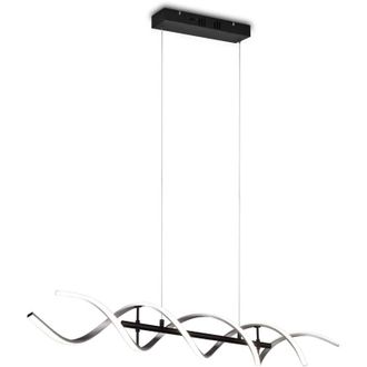 Trio Leuchten Sequence sospensione led 45W 5600lm, 2300+3000+4000K spirale metallo alluminio e nero con regolazione intensita e temperatura di colore della luce