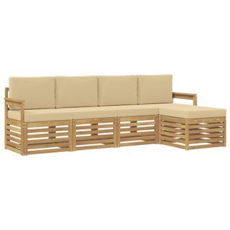 vidaXL Conjunto De Sof&aacute;s De Exterior 5 Pcs Y Beige 249 X 122,5 X 73 Cm Vidaxl