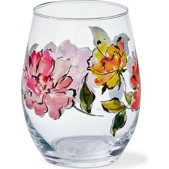 Tag In Bloom Stemless Wine Glasses Dishwasher Safe Drinkware in Multicolored at Nordstrom
