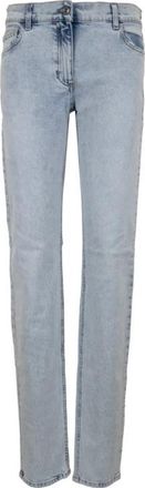 Elisabetta Franchi Dames Jeans met Rits en Knoop - Dames - Regular Fit Jeans - Blauw - W26 - Katoen - Jeans