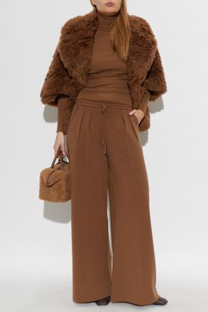 Max Mara Accorta Wool Poncho, Womens, Brown