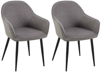 Clp Clp - Set De 2 Sillas De Comedor Boise En Tela Gris Oscuro