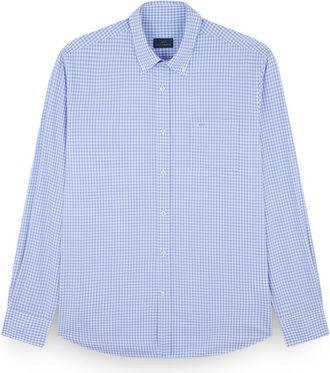 Paul & Shark Cotton poplin shirt, Man, Square White White Light Blue, Size: 041