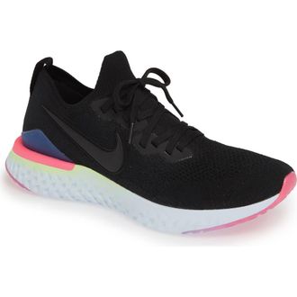 Nike Epic React Flyknit 2 Running Shoe in Black/Sapphire/Lime Blast at Nordstrom Rack, Size 9.5