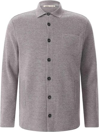 Maurizio Baldassari Extra-fijne Wol Jersey Overshirt - Heren - Zomerjassen - Grijs - L - Wol - Jassen