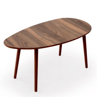 Hanah Home Mesa De Centro De Madera <> 100 X 50 X 45 Cm - Nogal