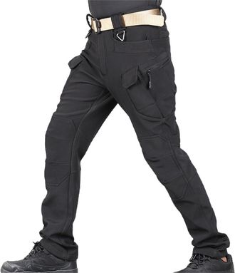 Generic Truetailor Fleece Lined Waterproof Utility Trousers, 2026 True Tailor Work Pants, Mens Hiking Cargo Tactical Hunting Pants (Black,XXL)