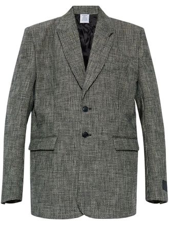 VETEMENTS checkered cotton blazer - Black