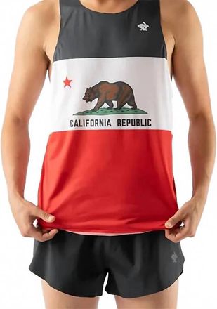 Rabbit Mens Speedeez Singlet Top In California - Red / White / Black