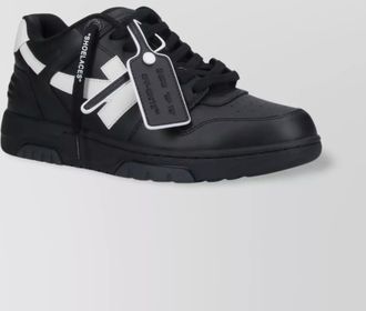 Off-white leather paneled low-top sneakers