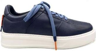 Barracuda Blauwe Sneaker Jimbo met Kleurrijke Details - Dames - Sneakers - Blauw - 42 EU - Leer - Schoenen