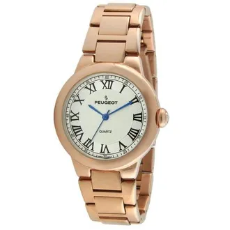 Peugeot Elegant Round Roman Numeral Bracelet Watch- 36MM in Rose Gold at Nordstrom