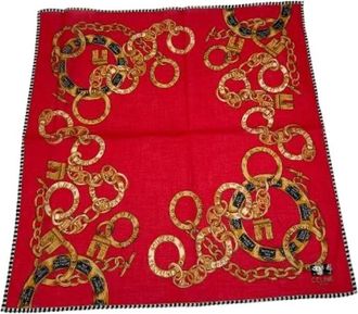 Celine Pre-owned Zijden Sjaal - Dames - Vintage Accessoires - Rood - ONE Size - Vintage