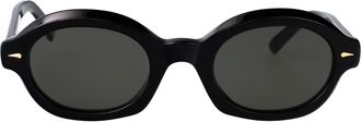 Retro Superfuture Round Sunglasses D7 Z Black