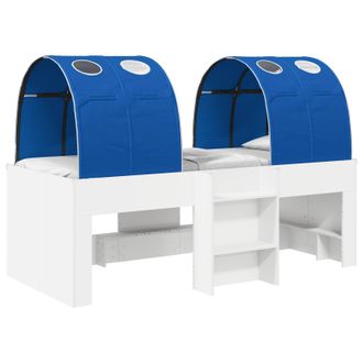 vidaXL Cama Con T&uacute;nel 4 Pcs Blanco Y Azul Madera De Ingenier&iacute;a Vidaxl
