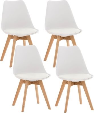 Clp Clp - Set De 4 Sillas De Comedor Linares Blanco Pl&aacute;stico