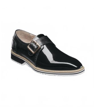 Stacy Adams Mens Bartram Plain Toe Monk Strap Shoes In Black