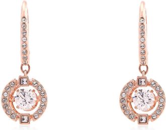Swarovski Rose Gold-Tone Plated Sparkling Dance Drop Earrings