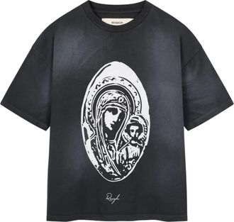 Rough. T-shirt oversize con stampa grafica - Nero