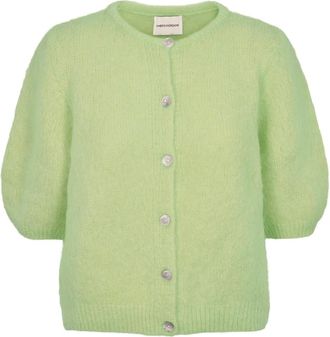 Americandreams Susan Short Sleeve Cardigan - Dames - Vesten - Groen - S - Truien & Vesten