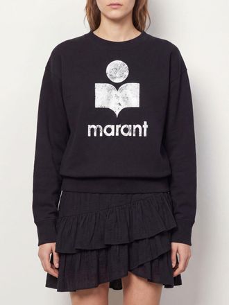 Isabel Marant Crewneck Cotton Sweatshirt with Contrast Logo Print