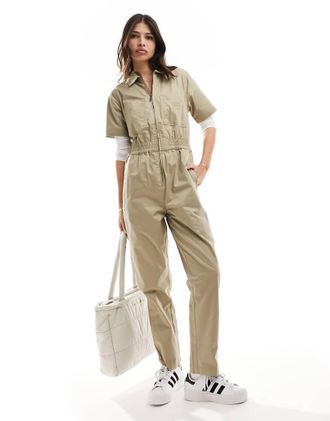 Dickies Vale coverall jumpsuit in khaki-Green