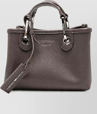 Emporio Armani pebbled logo print shoulder bag