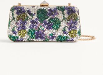Valentino Garavani Carry Secrets Minaudiere With Rhinestone Floral Motif Wo