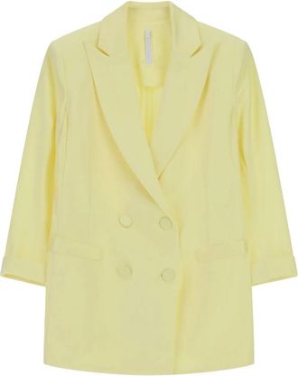 Imperial Giacca Doppio Petto - Dames - Blazers - Geel - XS - Leer - Jassen