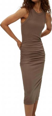 Michael Stars Wren Ribbed Midi Dress In Cobblestone