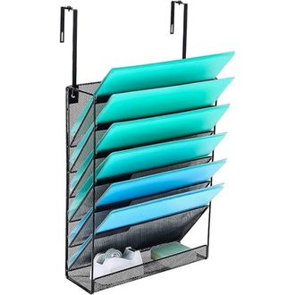 OEM Organizador De Archivos De Pared, 7 Compartimentos, Soporte Vertical Para Documentos, Montaje Sin Taladros, Para Oficina Y Hogar