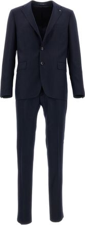Tagliatore Navy Virgin Wool Notch Lapels Suit