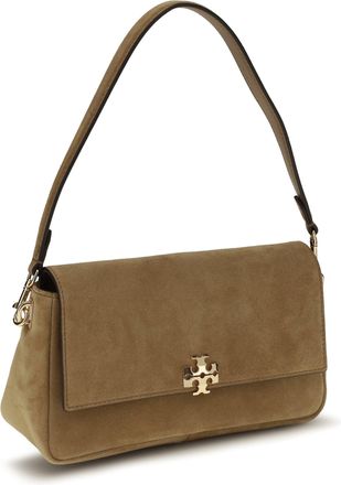 Tory Burch Womens Charlie Mini Suede Shoulder Bag Toffee Chamois Leather