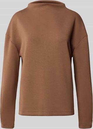 Fynch-Hatton Fynch-Hatton Sweatshirt aus Viskose-Mix mit Stehkragen Modell STAND UP COZI in Mittelbraun Mel, Größe XS