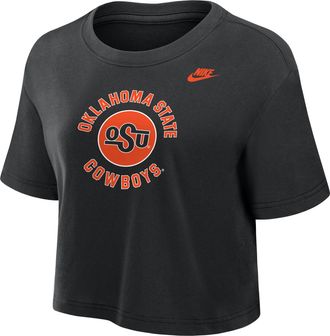 Nike Oklahoma State Cowboys Nike Womens Dri-FIT Cropped T-Shirt in Black | W11840P404OKST-BLK