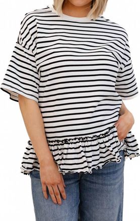 Free People We The Free Why Yes Striped Tee In Black/white Combo
