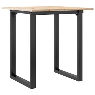 vidaXL Vidaxl - Mesa De Comedor Marco O Madera Maciza Pino Y Acero 70x70x75 Cm