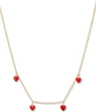 Brook & York Meave Heart Enamel Necklace in Red/Gold at Nordstrom
