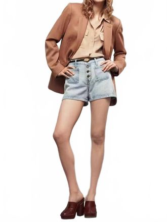 Frame Denim Patch Pocket Button Down Shirt In Khaki Tan