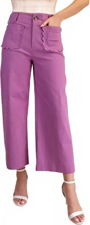 Glam Colette Wide Leg Scallop Pocket Pant In Lilac