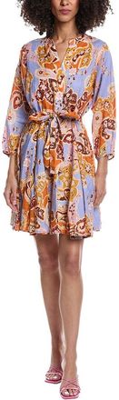 Tyler B&ouml;e Gabriella Linen Blue Paisley Mini Dress