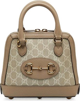 Gucci Pre-owned Handbags, female, Brown, Size: ONE SIZE Pre-owned Horsebit 1955 Mini Bag Beige