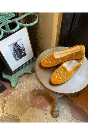 Fortela Friulan Suede Slippers in Mandarino at Nordstrom, Size 42