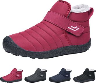 Generic Womens Mens Snow Boots Sive 6.5 Winter Slip On Ankle Booties Anti-Slip Water Resistant Boots Unisex Warm Fully Fur Lined Outdoor Sneakers with Easy Fa