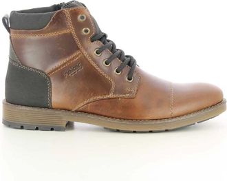 Rieker Leren Veterlaarzen - Heren - Veterlaarzen - Bruin - 45 EU - Leer - Schoenen