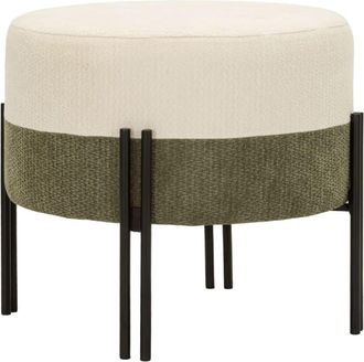 Mauro Ferretti Puf moderno verde y blanco bicolor de &oslash; 49x42 cm