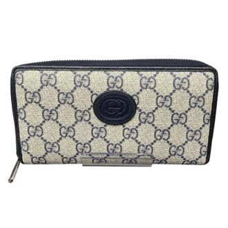 Gucci Pre-owned Wallets, female, Multicolor, Size: ONE SIZE Pre-owned Interlocking G GG Supreme PVC Long Wallet