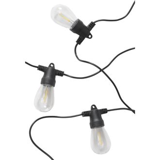 Brightech 27 ft or 48 ft, Solar-Powered Heavy Duty LED Outdoor String Lights, Weatherproof and Shatterproof Bulbs in 48 Ft 15 Bulbs | Soft White