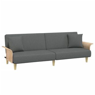 vidaXL Sof&aacute; Cama Con Reposabrazos Tela Gris Oscuro Vidaxl