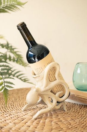 Kalalou Cast Iron Octopus Wine Bottle Holder